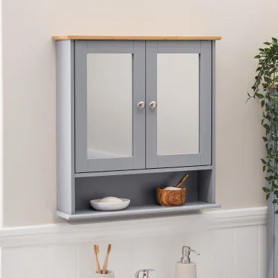 Christow Lustleigh Grey Double Mirrored Cabinet