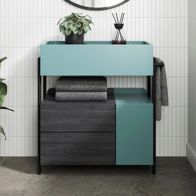 Dunelm Newton 3 Drawer Cabinet Teal (Blue)