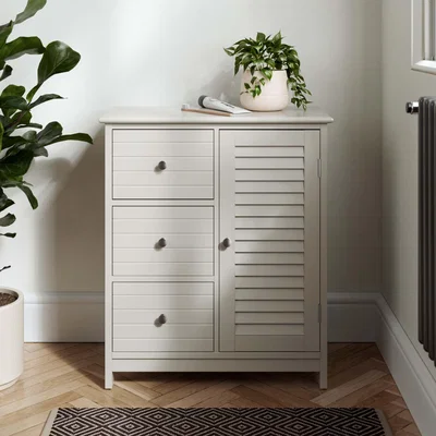 Dunelm Nautical 3 Drawer Cabinet Unit Natural