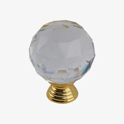 Dunelm Set of 2 Crystal Ball Glass Cupboard Door Knobs