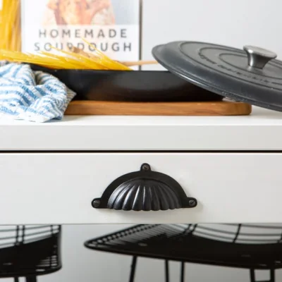 Dunelm Hammer & Tongs Set of 4 Fluted Cup Shaped Cabinet Handles