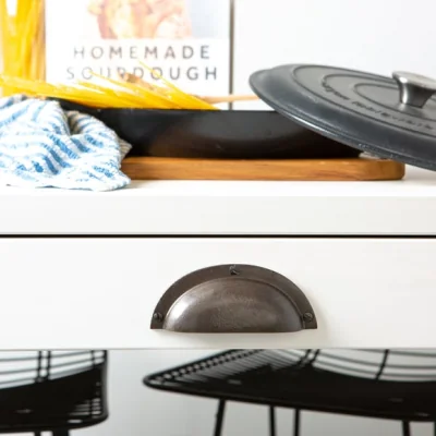 Dunelm Hammer & Tongs Set of 6 Curved Cup Shaped Cabinet Handles