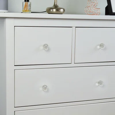 Dunelm Set of 6 Nicola Spring Round Glass Cabinet Knobs Clear