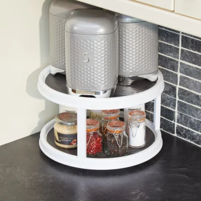 Dunelm 2-Tier Lazy Susan Rotating Cupboard Organiser