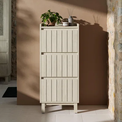 Dunelm Humphrey 3 Drawer Cabinet Whitewashed Wood