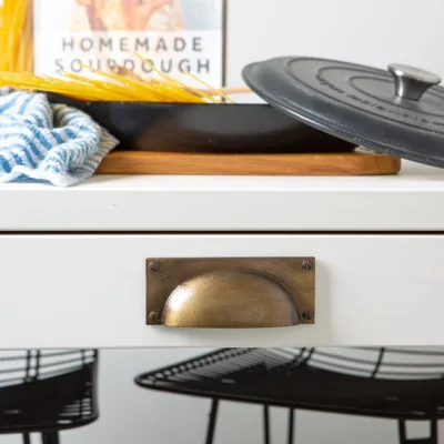 Dunelm Hammer & Tongs Set of 6 Rectangle Cup Shaped Cabinet Handles