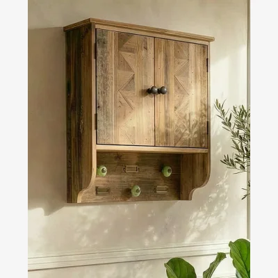 Dibor Multi Tone Geometric Wood Wall Cabinet