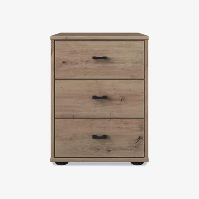 Furniture Village Wiemann - Dallas 40cm 3 Drawer Bedside Cabinet - Bianco Oak