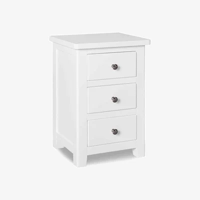 Furniture Village Grace 3 Drawer Bedside Cabinet - White