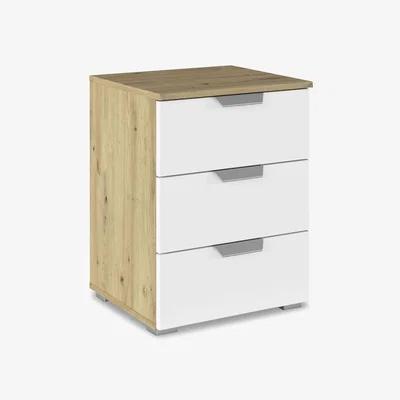 Furniture Village Rauch - Freja 3 Drawer Decor Bedside Cabinet - Alpine White