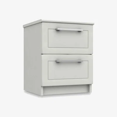 Furniture Village London Bedrooms - Bexley 2 Drawer Bedside Cabinet - White