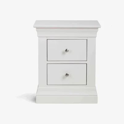 Furniture Village Sophia 2 Drawer Bedside Cabinet - Surf White