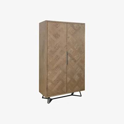 Furniture123 Brown Chevron Wine Drinks Cabinet