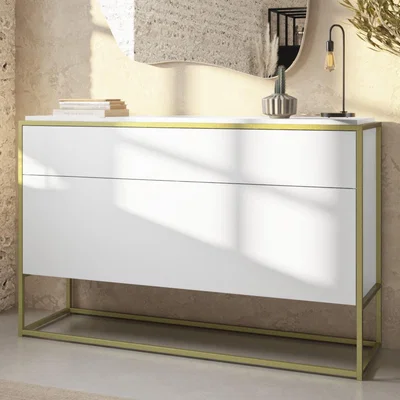 Furniture123 Matt White Office Storage Cabinet - Larsen
