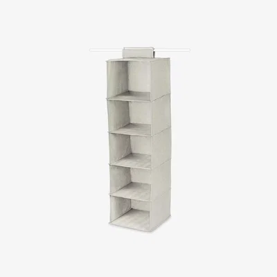 John Lewis Compactor Nancy Chevron 5 Compartment Sweater Organiser, Beige