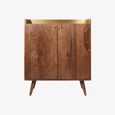 John Lewis Swoon Fresco Cabinet, Brown/Brass