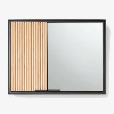 John Lewis John Lewis ANYDAY Ridge Mirrored Cabinet, Black