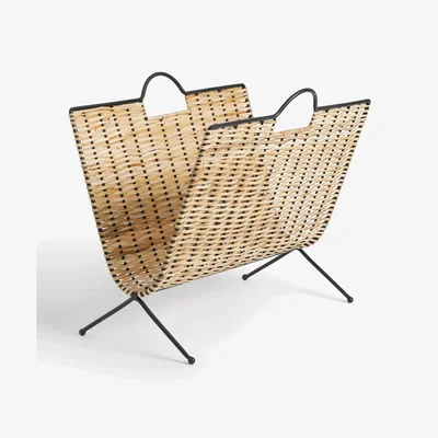 John Lewis John Lewis Metal and Rattan Magazine Rack