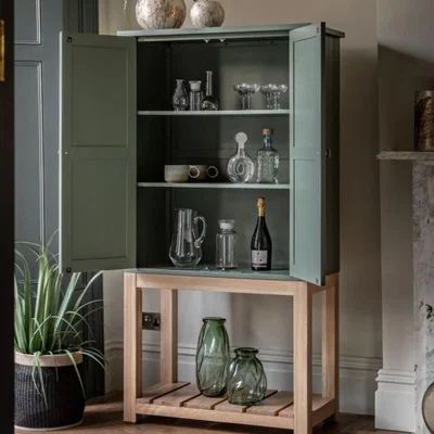 Knees Eton Oak 2 Door Cabinet - Moss