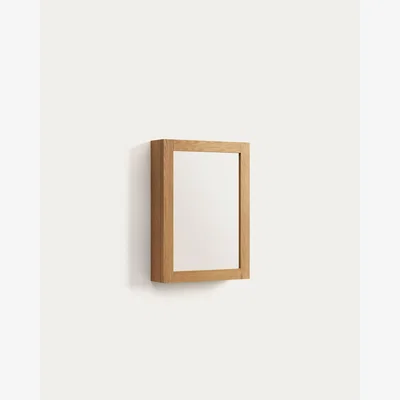 Kave Home Plubia medicine cabinet with mirror in solid teak, 50 x 70 cm