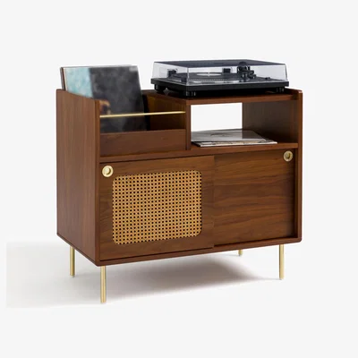 La Redoute Redpop Walnut and Cane Vinyl Cabinet
