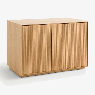 La Redoute Mikube Closed Low Cabinet in Oak and Veneer