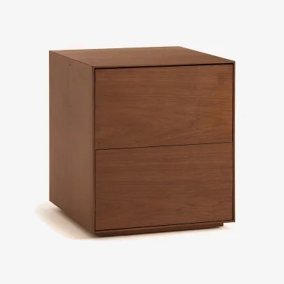 La Redoute Mikube 2-Drawer Office Cabinet in Walnut-Veneered MDF