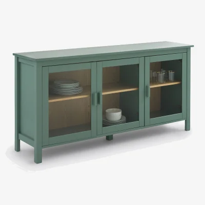 La Redoute Alvina Low 3-Door Cabinet in Pine and MDF, Length 160cm
