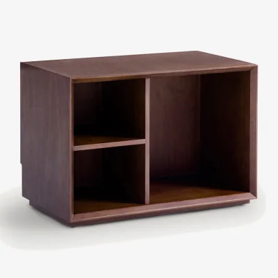 La Redoute Mikube Low Open Cabinet with Walnut Veneer