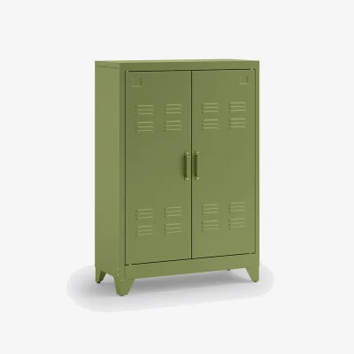 La Redoute Hiba Low Cabinet with 2 Doors in Steel