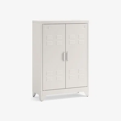 La Redoute Hiba Industrial Low Metal Cabinet with Adjustable Shelves