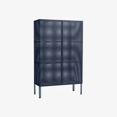 Made in Design Perforated Cabinet Large Wardrobe metal blue / W 89 x H 146.5 cm - Hay
