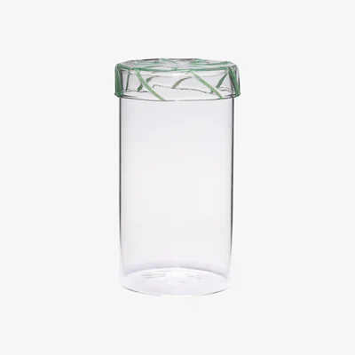 Nordic Nest Hübsch Heir storage jar glass tall Green