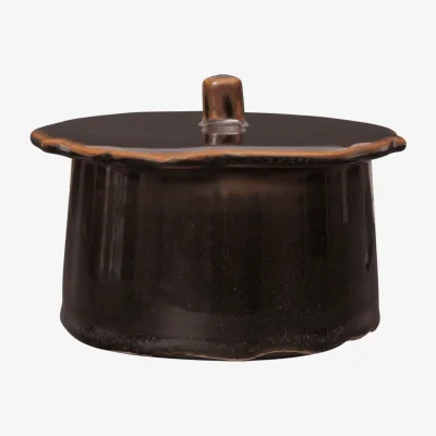 Nordic Nest Ferm Living Marnen jar with lid Carob brown Ø13x7 cm