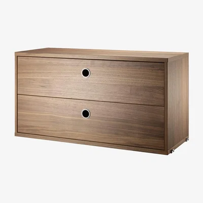 Nordic Nest String String cabinet with drawers Walnut 78x30 cm