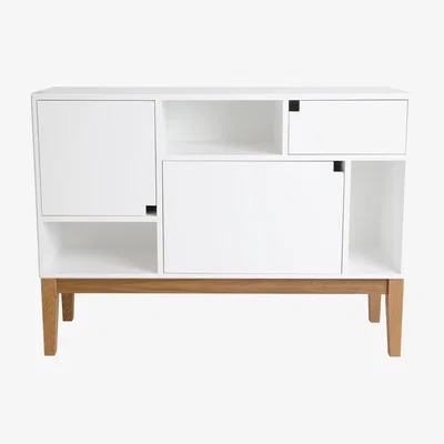 Nordic Nest Zweed Citti 6x3 cabinet White. stand in oak matt lacquered