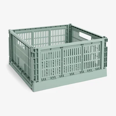 Nordic Nest HAY Colour Crate L Square 42x42 cm Sage green