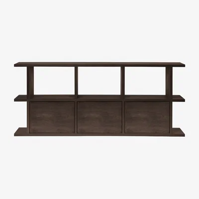 Nordic Nest Ferm Living Kona bookshelf 3x2 Dark stained incl. 3 cabinet inserts