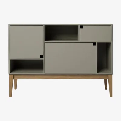 Nordic Nest Zweed Citti 6x3 cabinet Mole grey-stand in oak matt lacquered