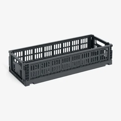 Nordic Nest HAY Colour Crate Mini Oblong 13x34.5 cm Charcoal
