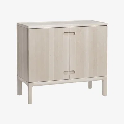 Nordic Nest Stolab Prio cabinet low Birch white oiled. wooden door