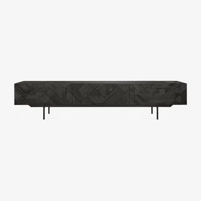 Nordic Nest Ethnicraft Graphic media cabinet Black 242 cm