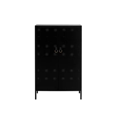 Nordic Nest Maze Francis cabinet Black. black leather