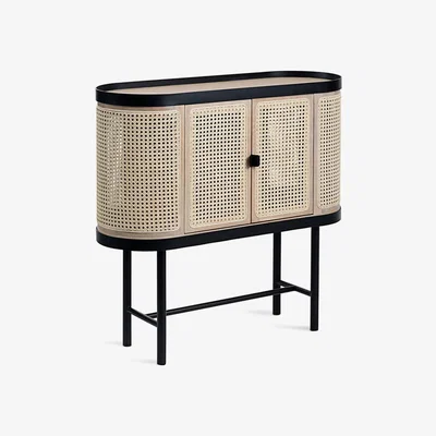 Nordic Nest Warm Nordic Be My Guest bar cabinet Rotting. White oiled oak. black steel stand