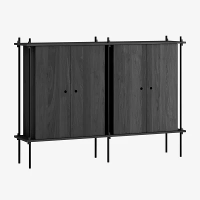 Nordic Nest MOEBE Shelving System Cabinet cabinet Black 163x115x35 cm S.115.2.E