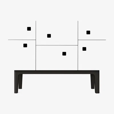 Nordic Nest Zweed Peep C2 cabinet White. black lacquered