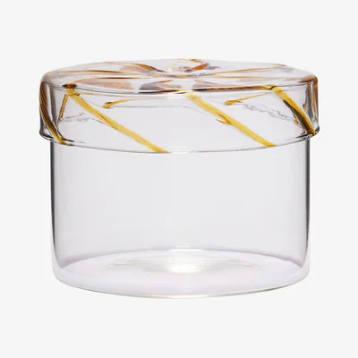 Nordic Nest Hübsch Heir storage jar low Yellow