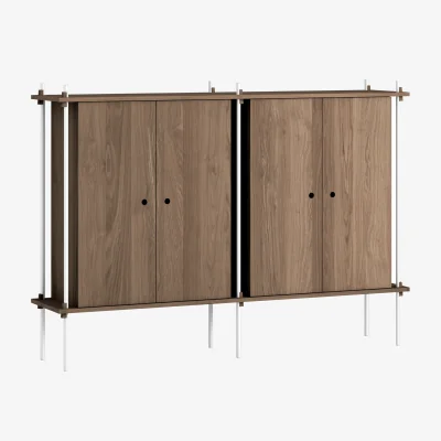 Nordic Nest MOEBE Shelving System Cabinet cabinet Smoked oak-white 163x115x35 cm S.115.2.E