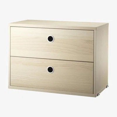 Nordic Nest String String cabinet with drawers Ash veneer 58x30 cm