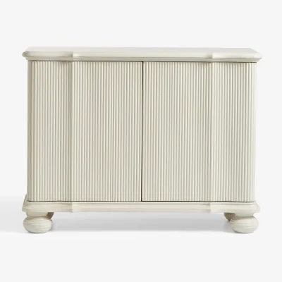 OKA OKA, Ingrid Turned Bun Cabinet - Chalk, Cabinet